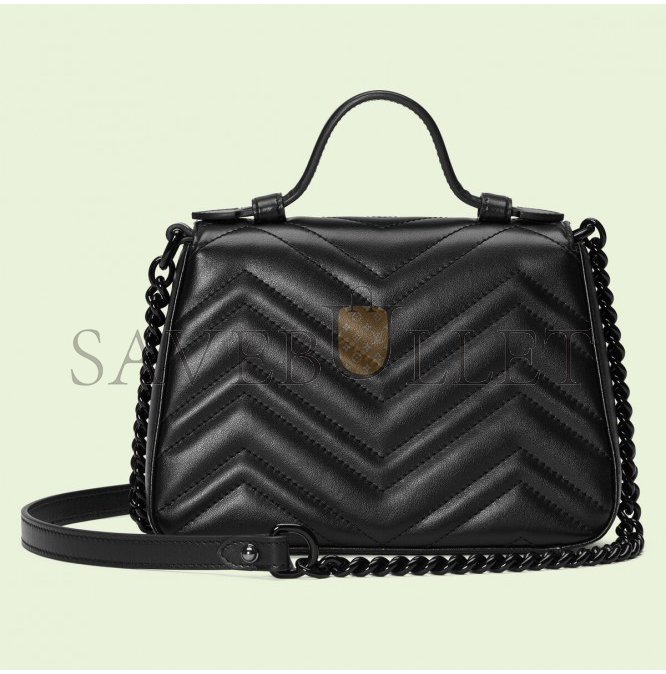 GUCCI GG MARMONT MINI TOP HANDLE BAG 702563 DTDFV 1000 (21*15.5*8cm)